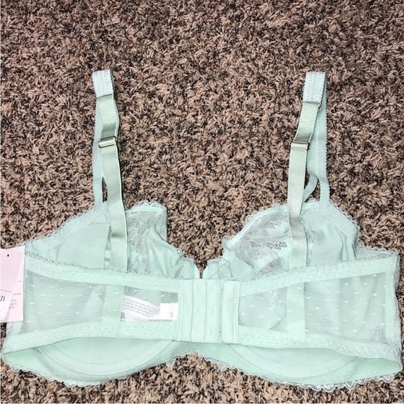 Auden Lace Unlined Underwire Balconette Coverage Bra Mint Green Var Sizes | NWT - Picture 3 of 4